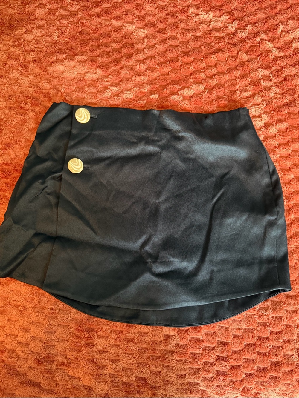 Zara Black Mini Skirt with Gold Buttons